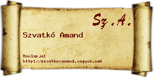 Szvatkó Amand névjegykártya